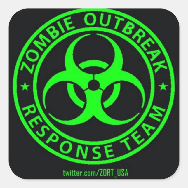 Zombie Outbreak Response Team USA Square Sticker (Front)