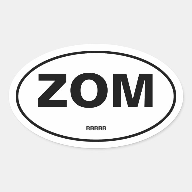Zombie Oval Sticker (Front)