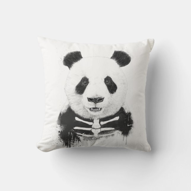 Zombie panda throw pillow (Front)