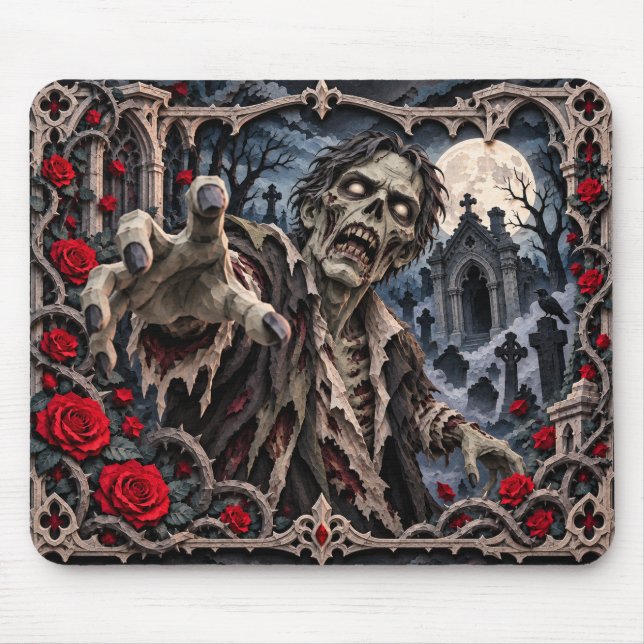 Zombie, Paper Cut Monster Mouse Pad (Front)
