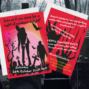 Zombie party Apocalypse dystopian event Invitation