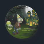 Zombie Party Birthday Halloween Paper Plates<br><div class="desc">Elevate your Zombie Party Birthday Halloween with a personalized touch! Customize the celebration by adding your kid's name and tailor the entire birthday decor for an unforgettable and uniquely spooky experience.</div>