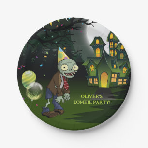 Zombie Party Birthday Halloween Paper Plates