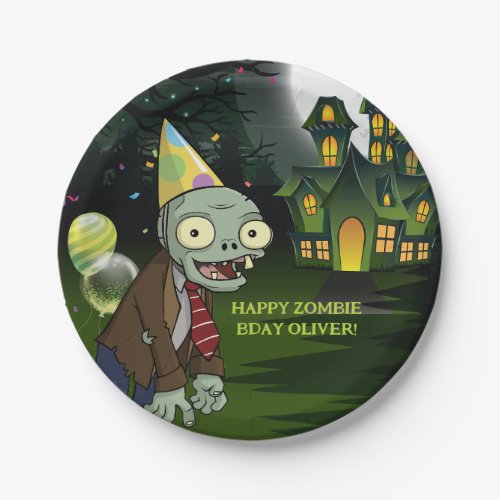 Zombie Party Birthday Halloween Paper Plates