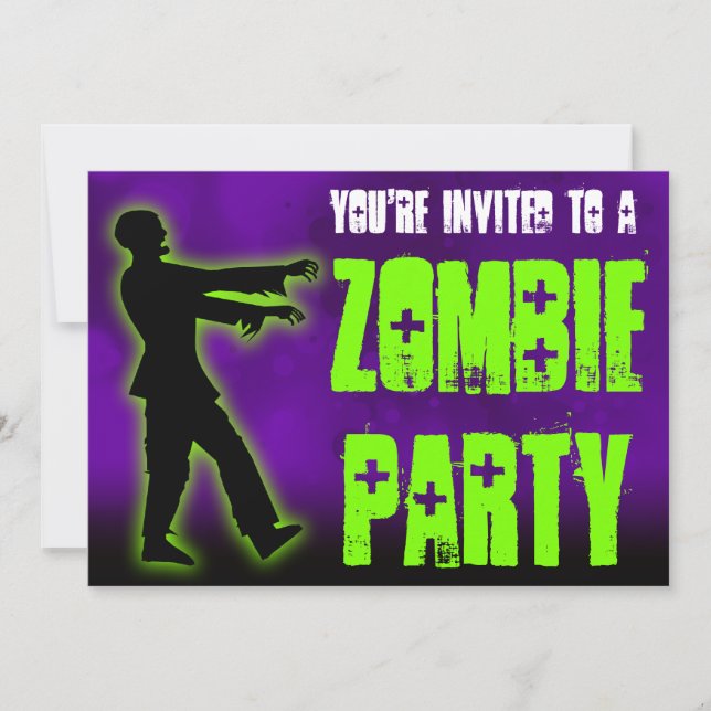 Zombie Party, Green Walker Invitation (Front)