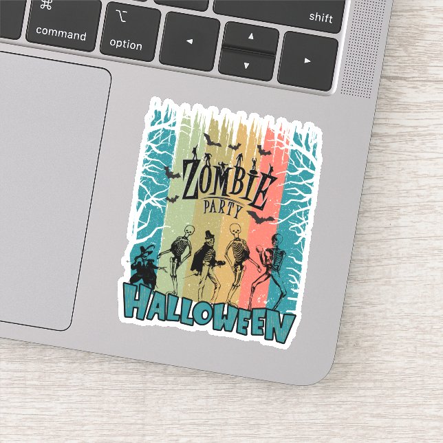 Zombie Party, Halloween Sticker (Detail)