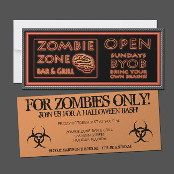 Zombie Party Invitations Bloody Marys On The House by macdesigns1 at Zazzle