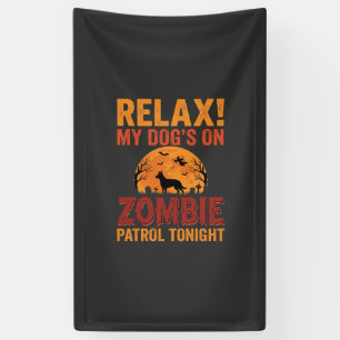 Zombie Patrol Dog Halloween Banner