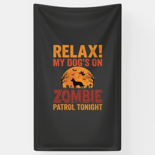 Zombie Patrol Dog Halloween Banner