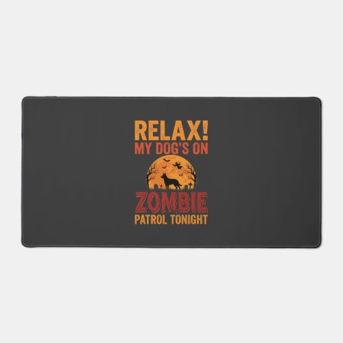 Zombie Patrol Dog Halloween Desk Mat