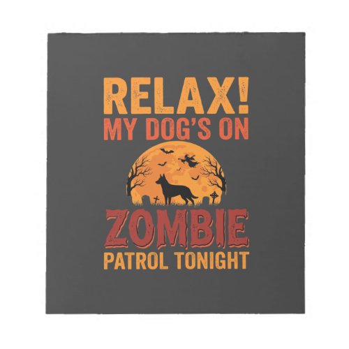 Zombie Patrol Dog Halloween Notepad