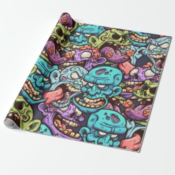 Zombie Pattern Wrapping Paper by StargazerDesigns at Zazzle