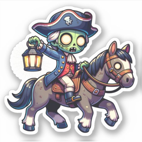 Zombie Paul Reveres Ride Sticker