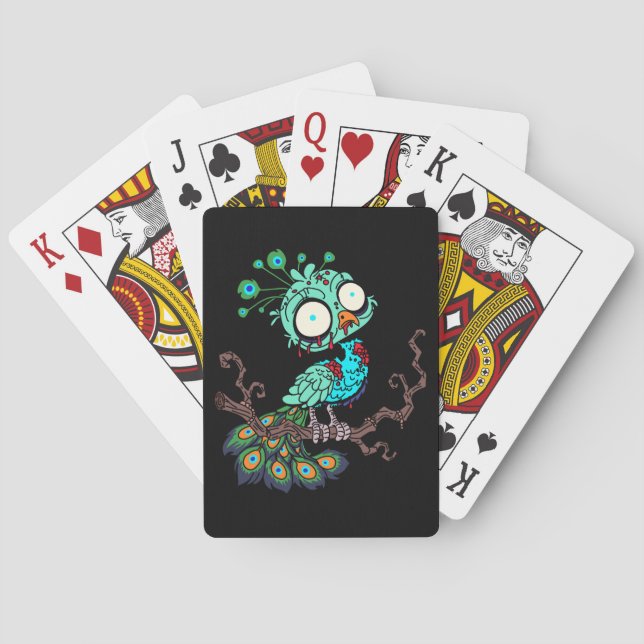 Zombie Peacock Poker Cards (Back)
