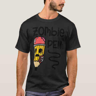 Zombie Pencil Halloween Holiday Scary T-Shirt