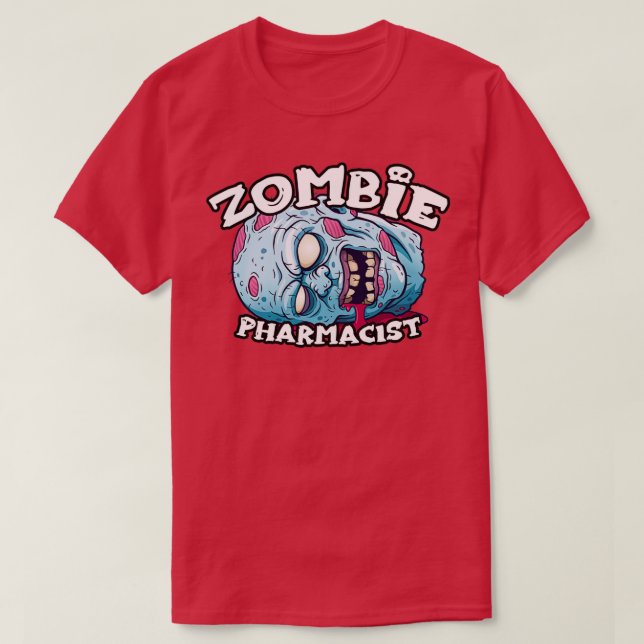 Zombie PHARMACIST Halloween Simple Costume T-Shirt (Design Front)