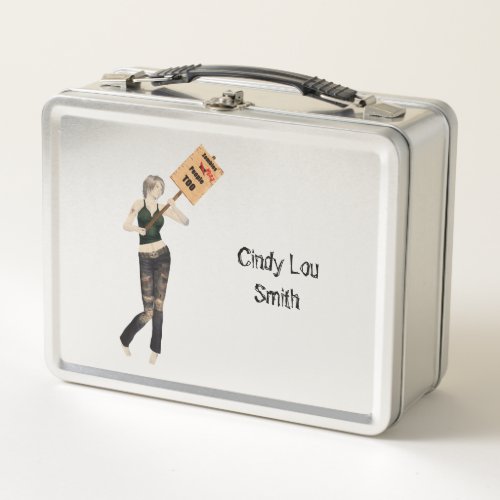 Zombie Pin Up Girl Protest I Lunch Box