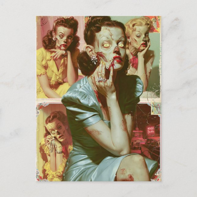 Zombie Pin-Up IV Postcard (Front)