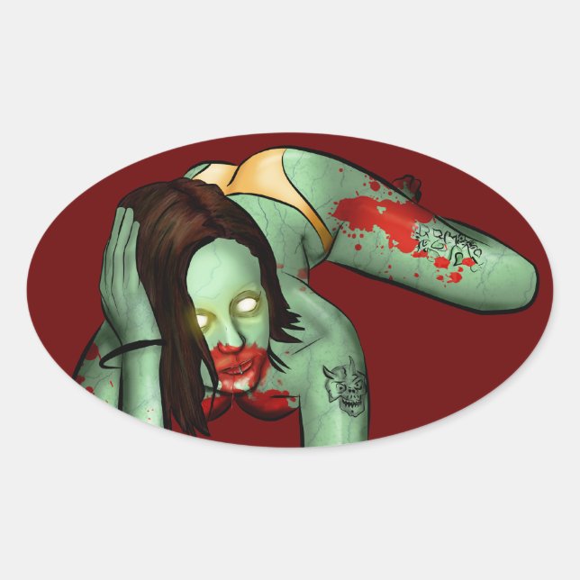 Zombie Pin-Up Sticker (Front)