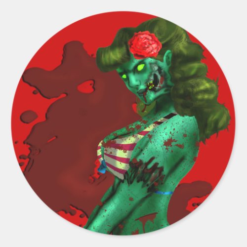 Zombie Pin_up Sticker