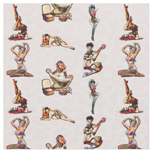 Zombie Pin Ups Fabric