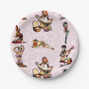 Zombie Pin Ups Paper Plates
