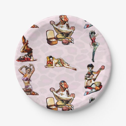 Zombie Pin Ups Paper Plates