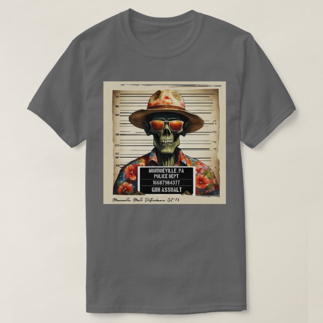 Zombie Police Mugshot arrested deadvelopment T-Shirt (Design Front)