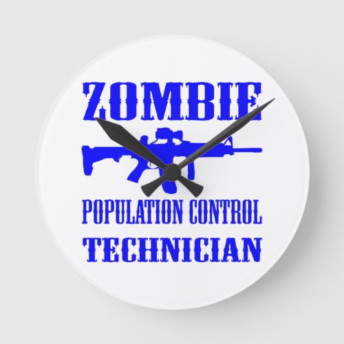 Zombie Population Control Technician Round Clock