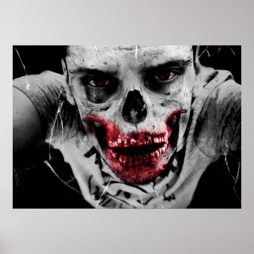 Zombie portrait artistic illustration poster