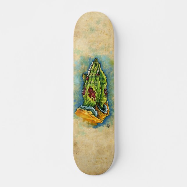ZOMBIE PRAYING HANDS SKATEBOARD DECK (Front)