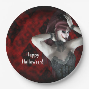 Zombie Princess Halloween Party Paper Plates
