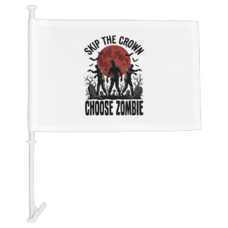 Zombie Princess Shirt Vintage Horror Graphic_1 Car Flag