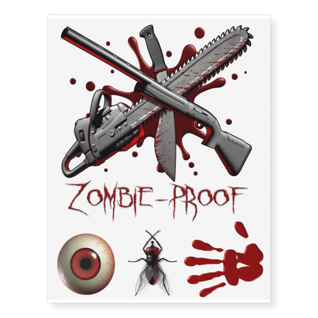 Zombie Proof Temporary Tattoos (Front)