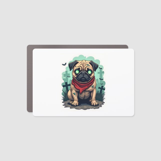 Zombie Pug Parade Car Magnet (Front)