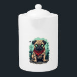 Zombie Pug Parade Teapot<br><div class="desc">Zombie Pug Parade</div>