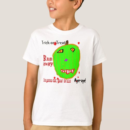 Zombie Pumpkin Trick or Treat T_Shirt