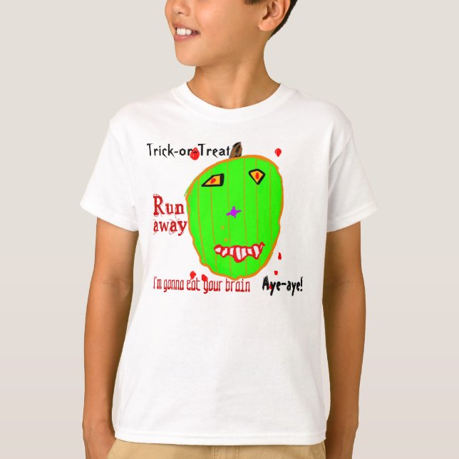 Zombie Pumpkin Trick or Treat T-Shirt (Front)