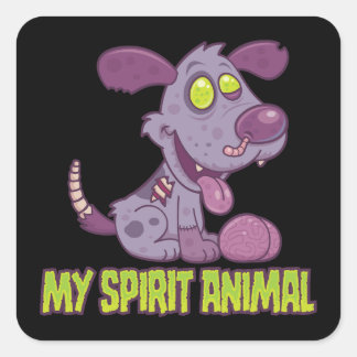 Zombie Puppy Is My Spirit Animal Square Sticker