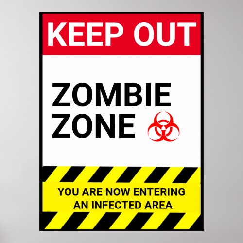 Zombie Quarantine Halloween prop Poster