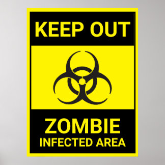 Zombie Quarantine Halloween prop Poster