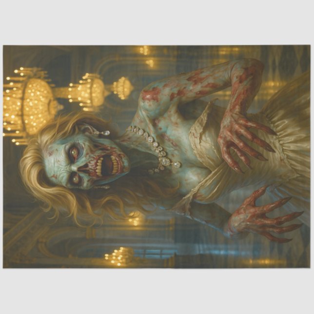 Zombie Queen of the Ballroom | Gothic Undead  Tissue Paper (Front)