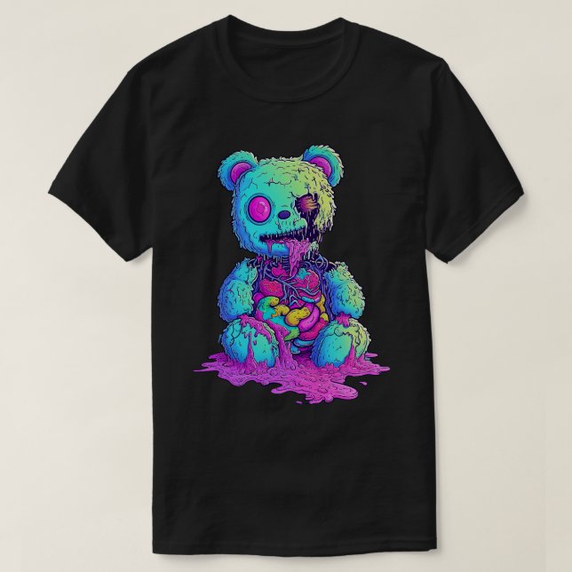 Zombie Rainbow Bear T-Shirt (Design Front)