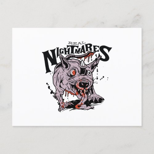 Zombie rat creature halloween Real nightmares Postcard