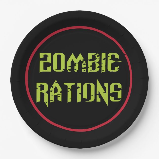 Zombie Rations Paper Plates (Front)