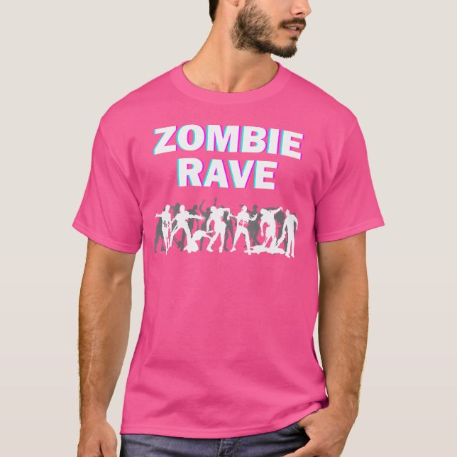 Zombie Rave Optical Illusion Trippy Motivational T-Shirt (Front)
