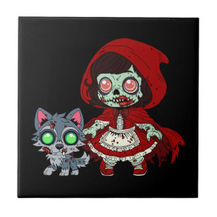 Zombie Red Riding Hood Ceramic Tile