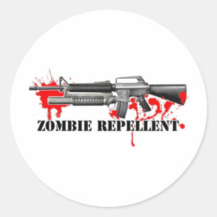 Zombie Repellent Classic Round Sticker