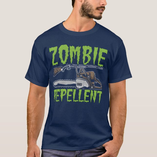 Zombie Repellent Happy Halloweenrick Orreating fri T-Shirt (Front)