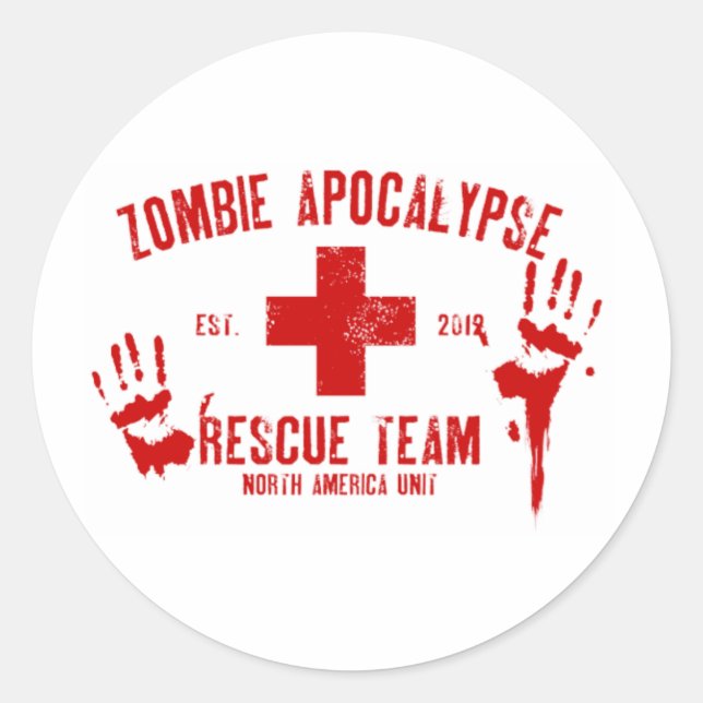 Zombie Rescue Team.png Classic Round Sticker (Front)